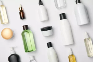 Gamme de produits en flacons