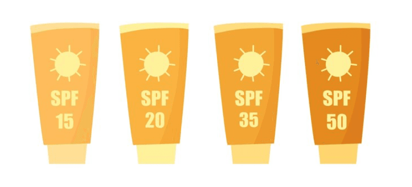 Crème solaire avec leur indice