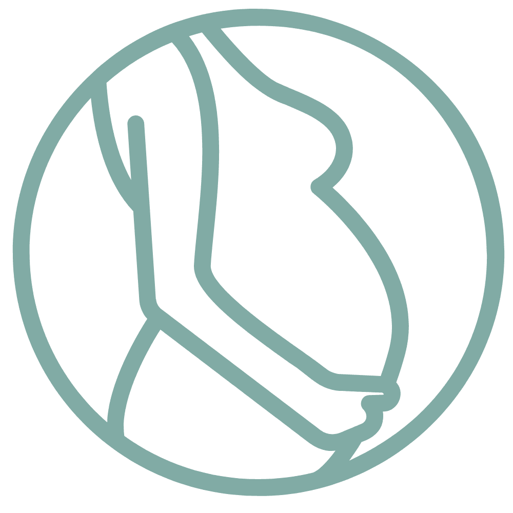 Illustration de profil d'une femme enceinte